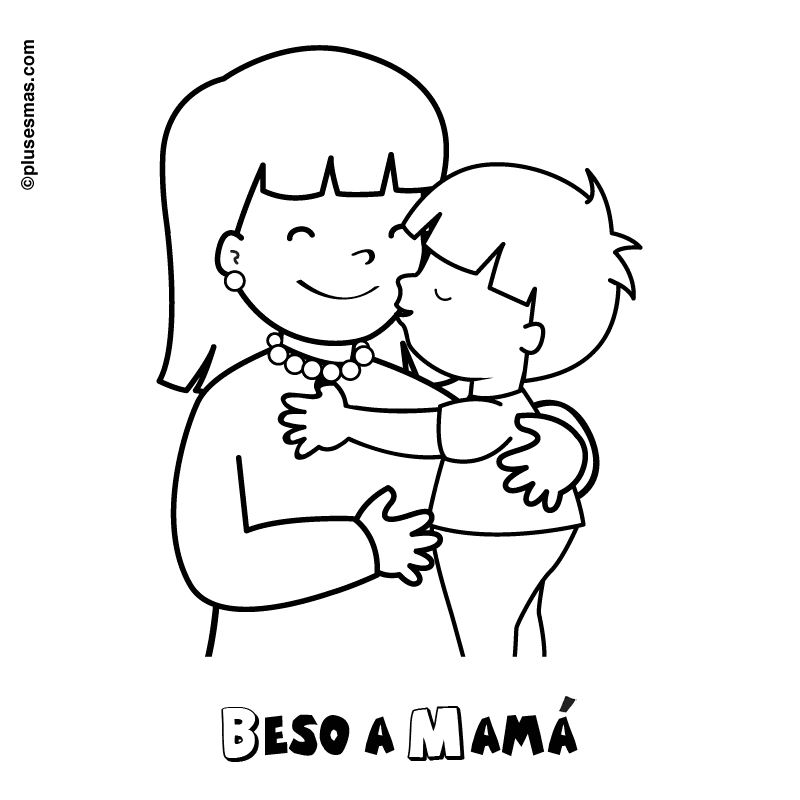 Colorear Día de la madre - Plusesmas.com