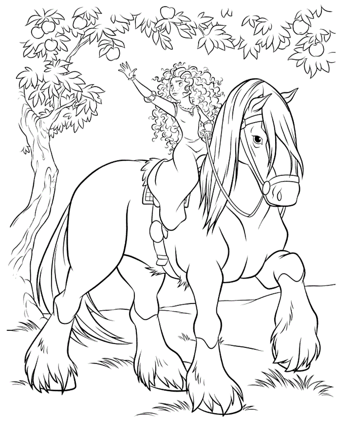 Colorear Meriba y su corcel para colorear - Dibujos de Valiente ... Colorear Meriba y su corcel para colorear - Dibujos de Valiente ...