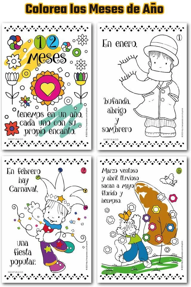 Colorear los Meses del Año con Refranes