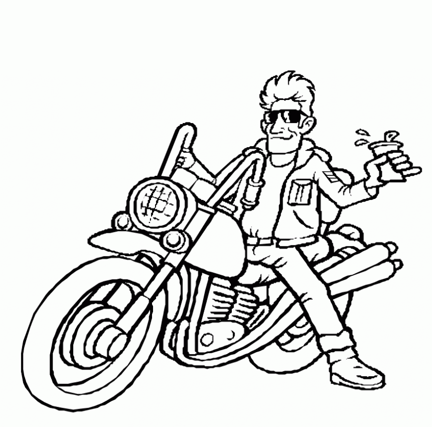 colorear-motorista-dibujos- ...