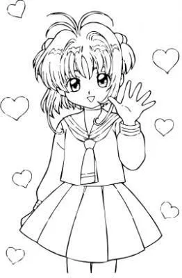 Dibujos para colorear: Muñeca manga para colorear Dibujos para colorear: Muñeca manga para colorear