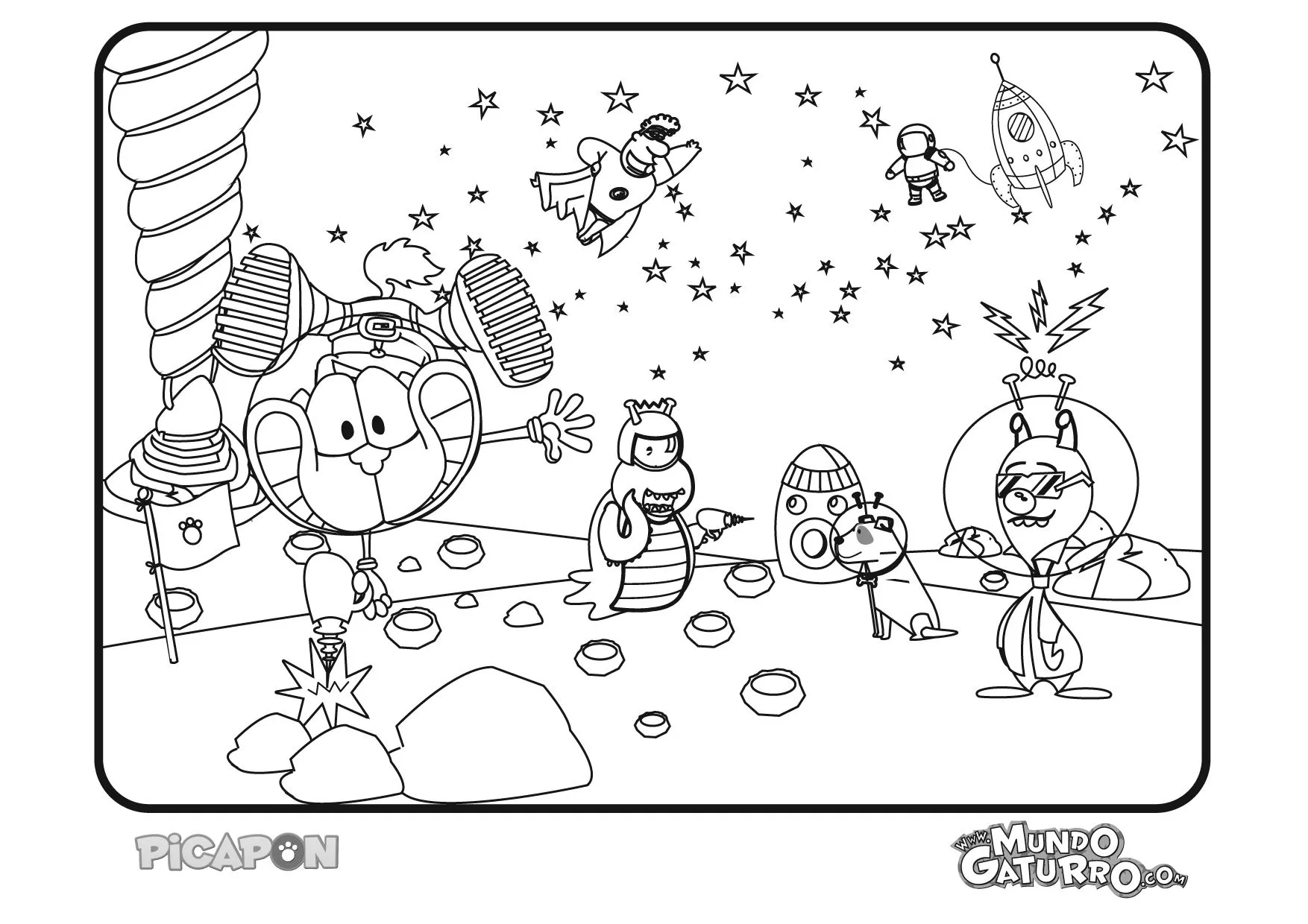 A colorear! | Mundo Gaturro Huellita | Creado por Esperanza 5000