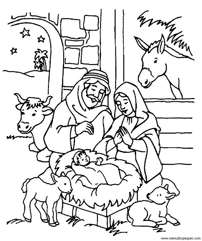 Colorear Navidad 94 - Pesebres, Nacimiento de Jesús