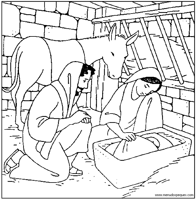 Colorear Navidad 95 - Pesebres, Nacimiento de Jesús