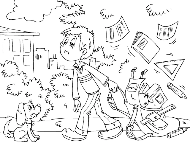 Niños camino a la escuela para colorear - Imagui Niños camino a la escuela para colorear - Imagui