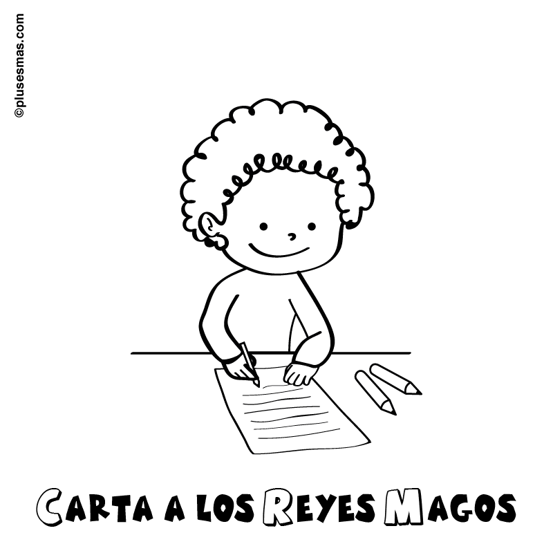 Colorear niño escribiendo la Carta a los Reyes Magos. Colorear con ... Colorear niño escribiendo la Carta a los Reyes Magos. Colorear con ...