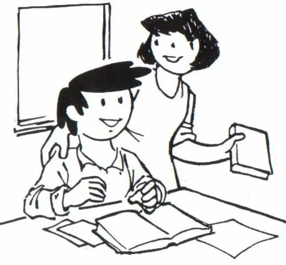 Colorear a un niño estudiando con su mamá - Portal Escuela