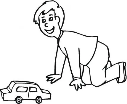 Colorear a un niño jugando con su carrito - Portal Escuela Colorear a un niño jugando con su carrito - Portal Escuela