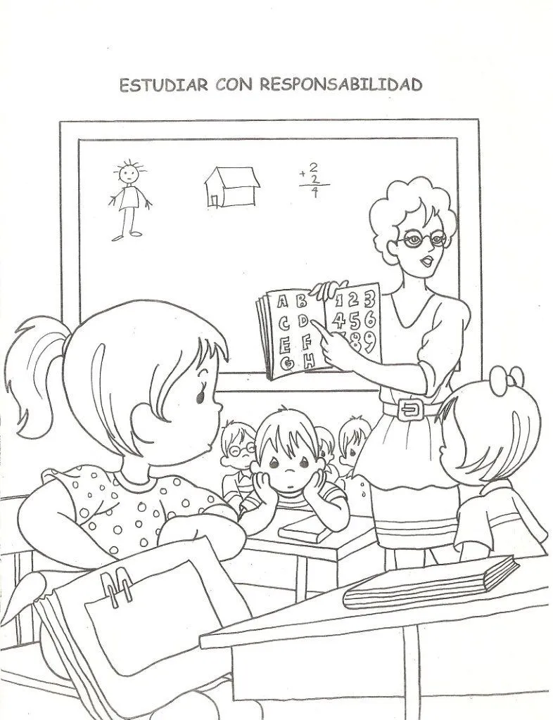 ninos atendiendo la clase de la maestra colorear ninos estudiando en ... ninos atendiendo la clase de la maestra colorear ninos estudiando en ...