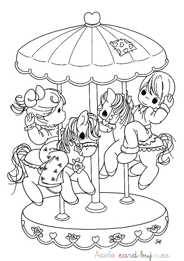 Colorear niños en la feria | Colorear dibujos Colorear niños en la feria | Colorear dibujos