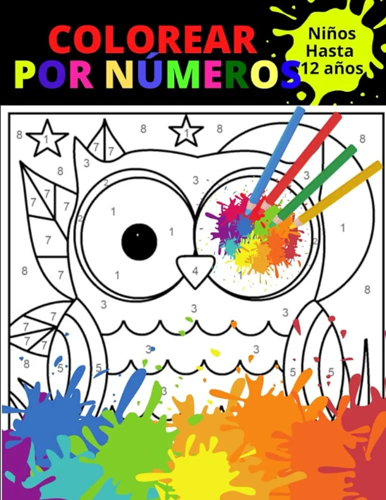 Colorear por numeros niños hasta 12 años: Increíbles imágenes para colorear por números | Libro de actividades para colorear para mejorar la calma y ... Juega y colorea por números : designs,