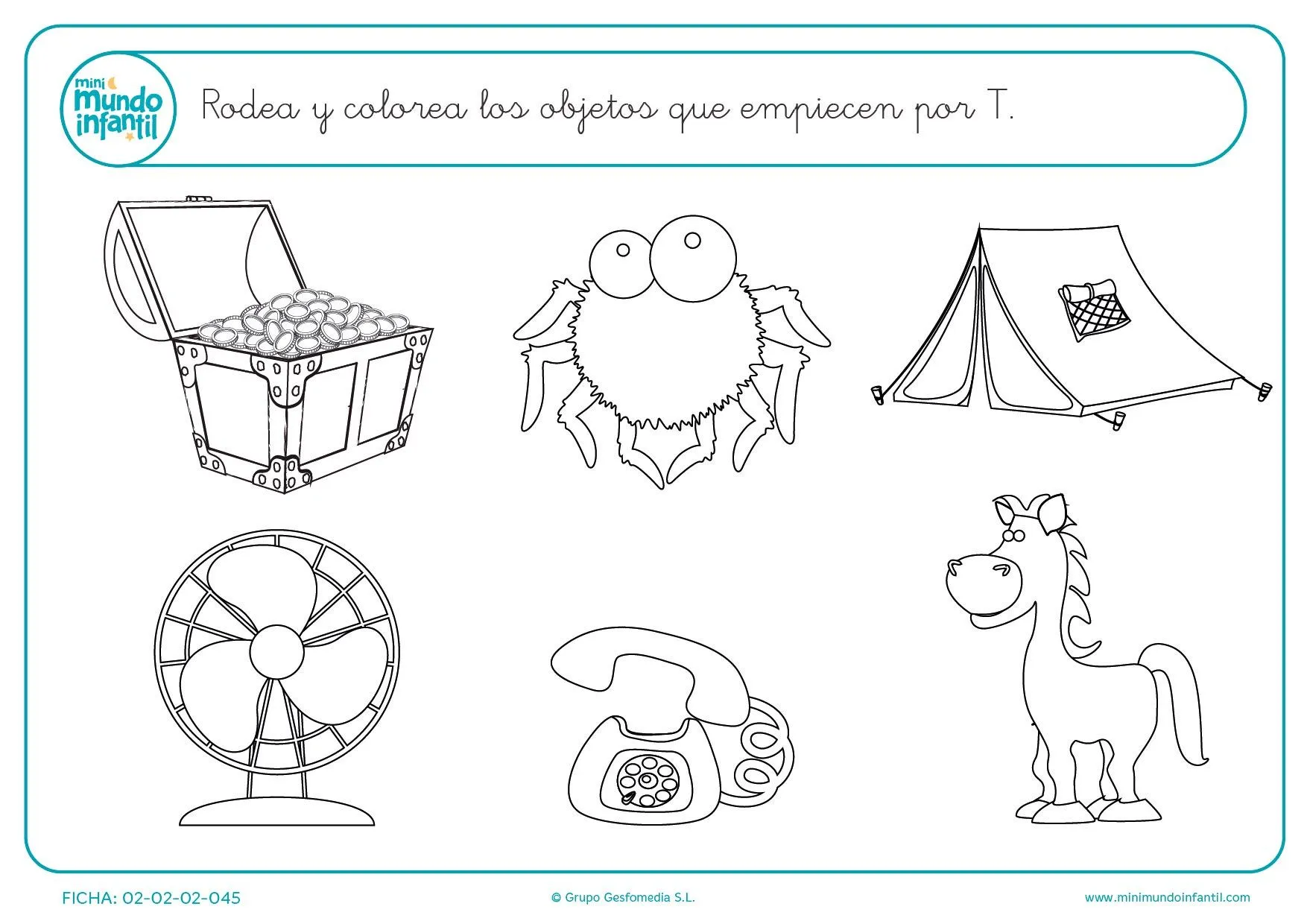 Colorear los objetos que empiezan por T