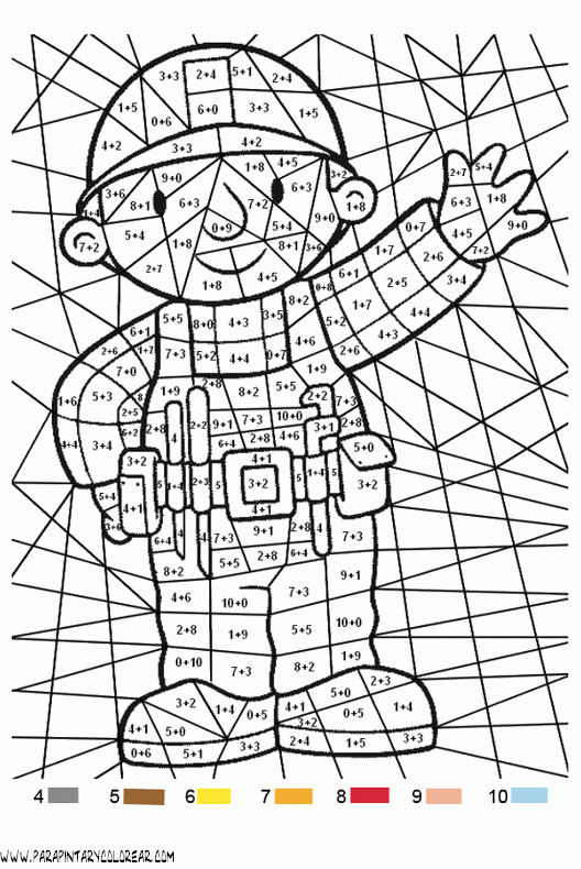 Colorear con operaciones matemáticas - Manualidades a Raudales