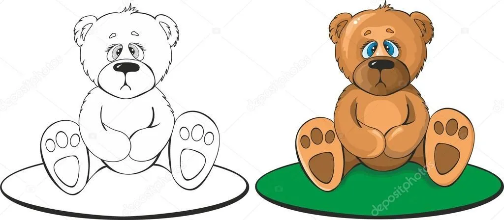 Colorear con un oso triste — Vector stock © Son #34590185 Colorear con un oso triste — Vector stock © Son #34590185
