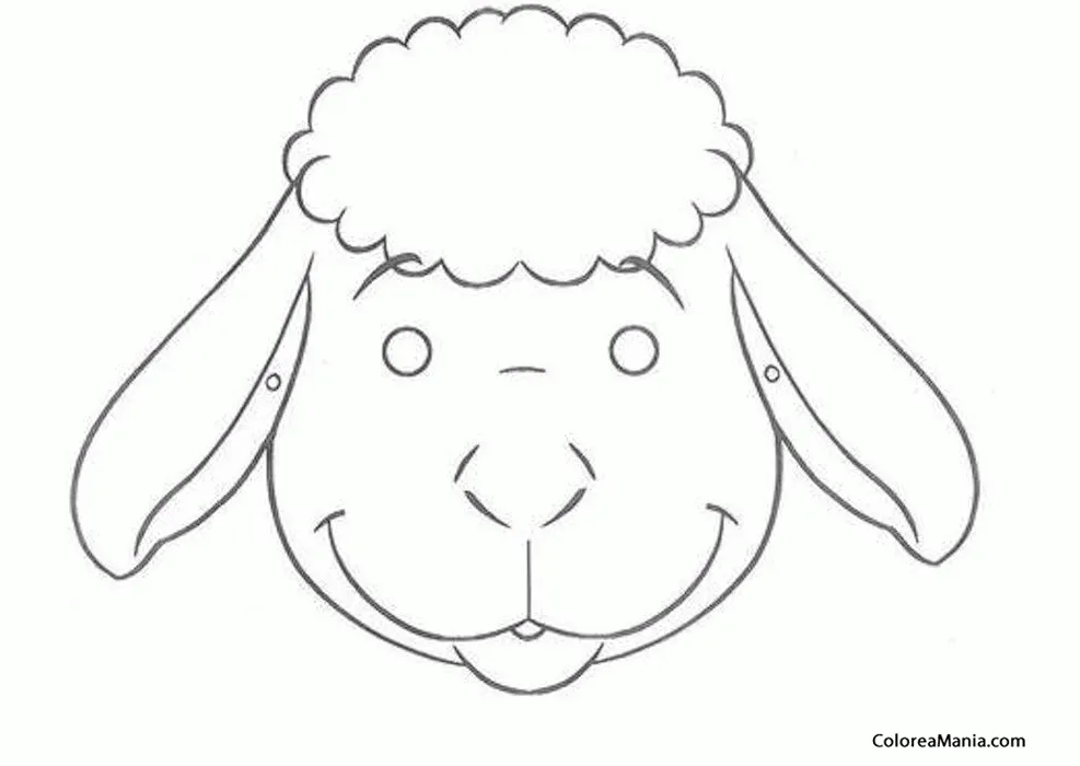 Colorear Oveja (Máscara. Careta. Antifaz ), dibujo para colorear gratis Colorear Oveja (Máscara. Careta. Antifaz ), dibujo para colorear gratis