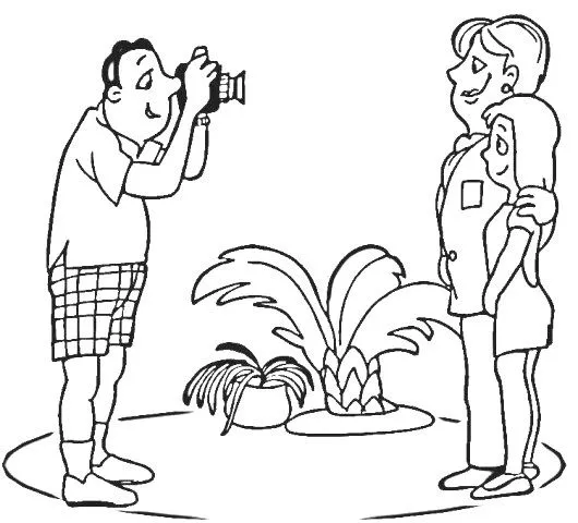 Colorear a papá tomando fotos a su familia - Portal Escuela Colorear a papá tomando fotos a su familia - Portal Escuela