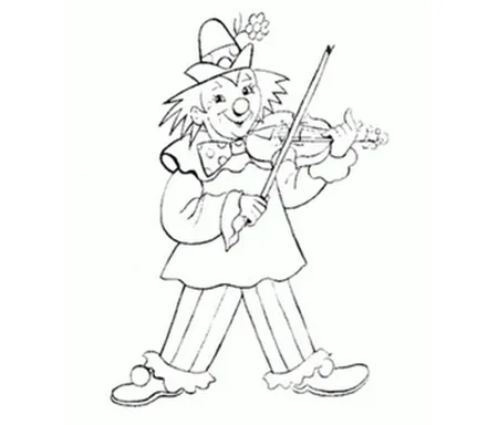 Colorear Payaso con violin ,Imprimir payaso violín para pintar ...