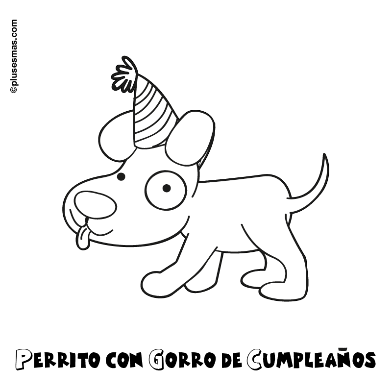 Colorear perrito con gorro de cumpleaños . Colorear con niños ... Colorear perrito con gorro de cumpleaños . Colorear con niños ...