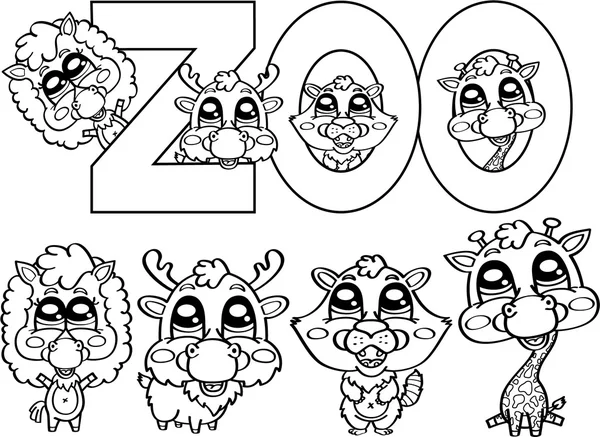Colorear personajes lindo zoológico — Vector stock © boyusya #13686715 Colorear personajes lindo zoológico — Vector stock © boyusya #13686715