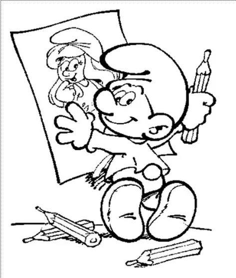 Dibujo de pitufo bebe dibujando a pitufina para colorear : Más ... Dibujo de pitufo bebe dibujando a pitufina para colorear : Más ...