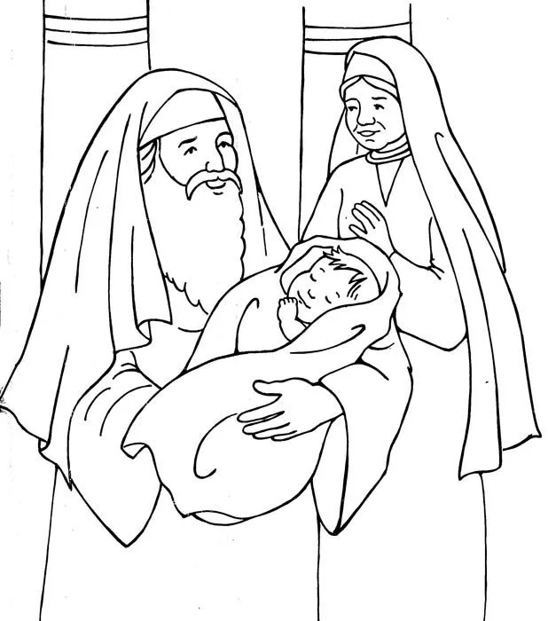 Presentación de Jesús en el templo. Dibujos para colorear ~ Rayito ...