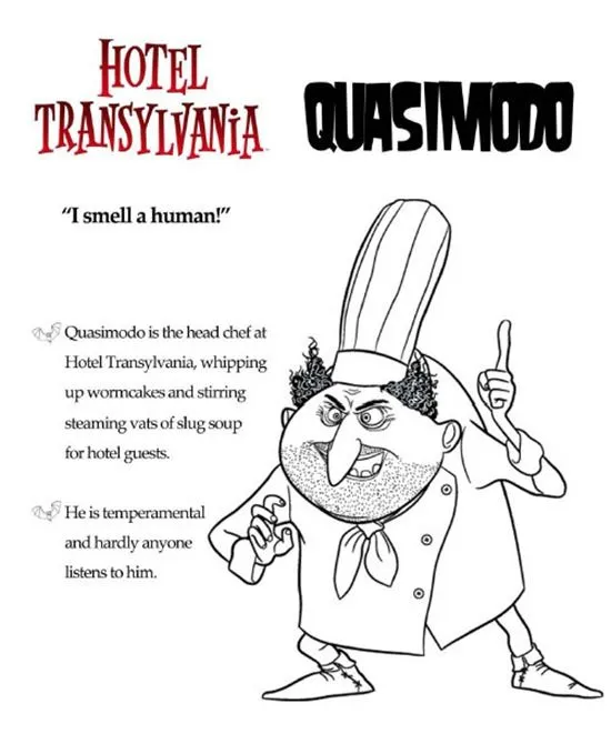 Colorear a Quasimodo Hotel Transilvania | Manualidades Infantiles