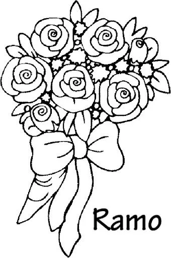 DIBUJO RAMO DE FLORES PARA COLOREAR