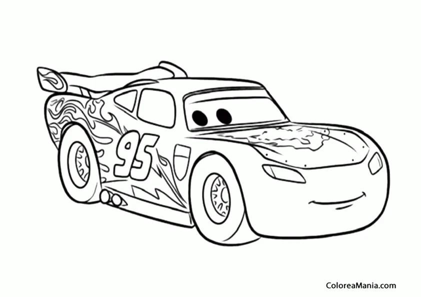 Colorear Rayo McQueen 2 (Cars), dibujo para colorear gratis