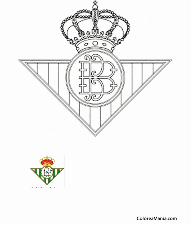 Colorear Real Betis balonpie (Escudos equipos de Fútbol), dibujo para colorear gratis Colorear Real Betis balonpie (Escudos equipos de Fútbol), dibujo para colorear gratis