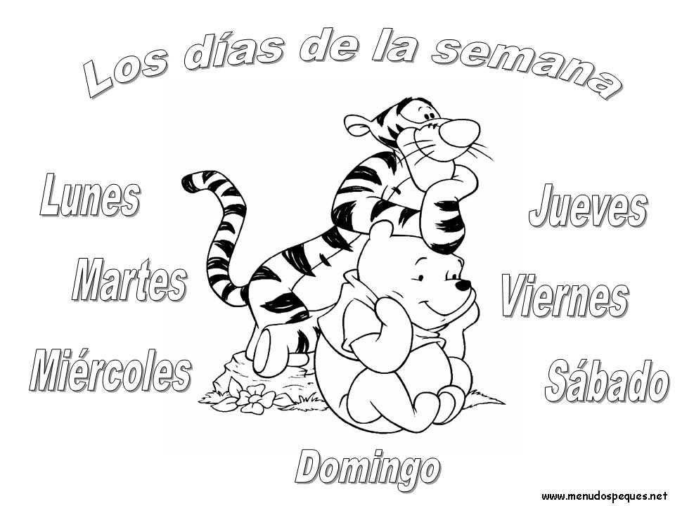 Colorear Días de la Semana 01