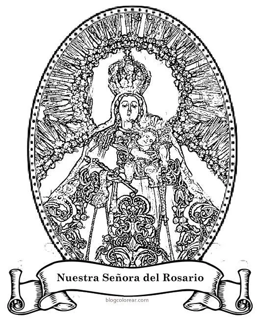 colorear Nuestra Señor del Rosario patrona de Guatemala | pintar y ... colorear Nuestra Señor del Rosario patrona de Guatemala | pintar y ...