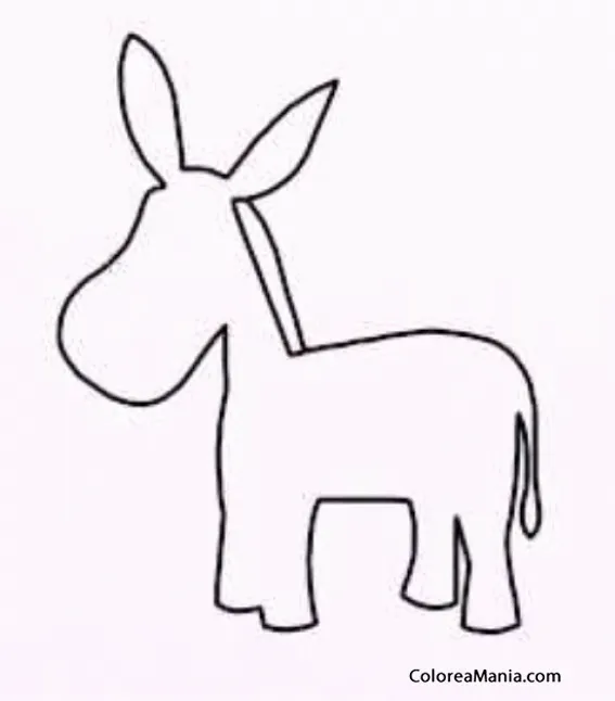 Colorear Silueta burro, infantil (Animales Domésticos), dibujo para colorear gratis Colorear Silueta burro, infantil (Animales Domésticos), dibujo para colorear gratis
