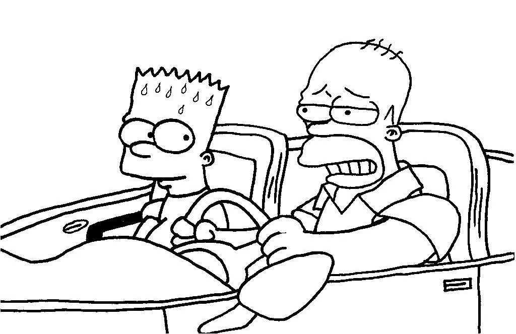 ... para colorear: Los Simpson - Homer y Bart en coche para colorear ... para colorear: Los Simpson - Homer y Bart en coche para colorear