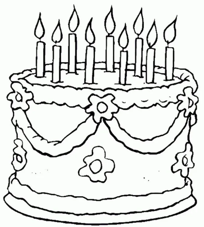 cumpleaños para colorear. Dibujos infantiles de Tarta de cumpleaños ... cumpleaños para colorear. Dibujos infantiles de Tarta de cumpleaños ...