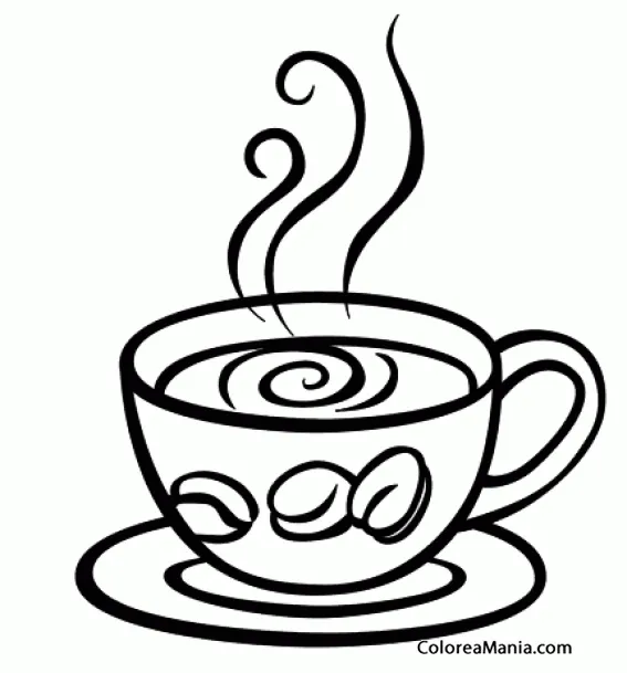 Colorear Taza de café expreso (Bebidas), dibujo para colorear gratis Colorear Taza de café expreso (Bebidas), dibujo para colorear gratis