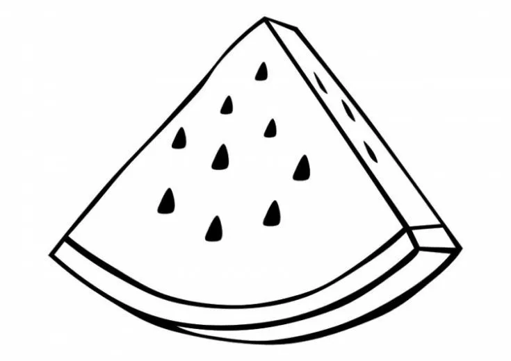 Dibujo de Trozo de sandía. Dibujo para colorear de Trozo de sandía ... Dibujo de Trozo de sandía. Dibujo para colorear de Trozo de sandía ...