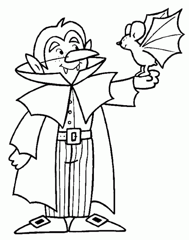 Dibujo de Vampiro en Halloween para colorear. Dibujos infantiles ...