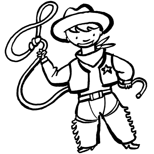 Colorear a un vaquero. Colorear con niños. Plusesmas.com Colorear a un vaquero. Colorear con niños. Plusesmas.com