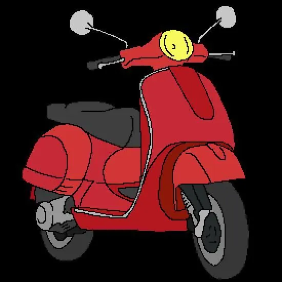 colorear vespa - Dibujos de vehículos para colorear en línea