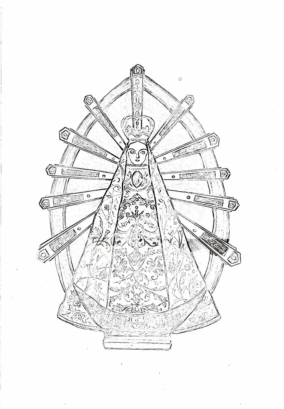 Colorear Virgen de Luján
