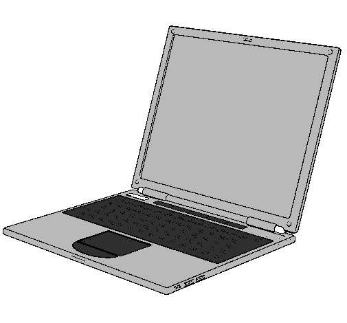 Colored page Laptop painted by netbook