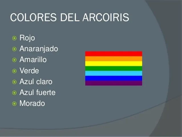 Colores del arcoiris nombres - Imagui