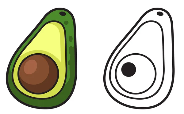 Colores blanco y negro y aguacate para colorear vector libro ...