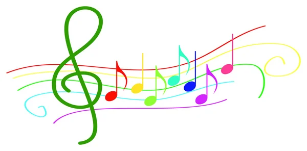 Colores notas musicales en pentagrama — Vector stock © radub85 ...