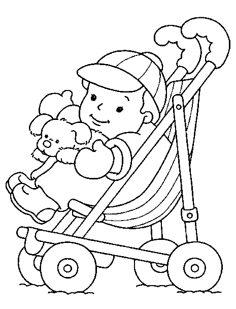 Coloriage bébé poussette | Coloriage enfant à imprimer