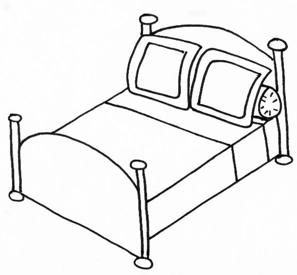 coloriage d'un lit - Tête à modeler