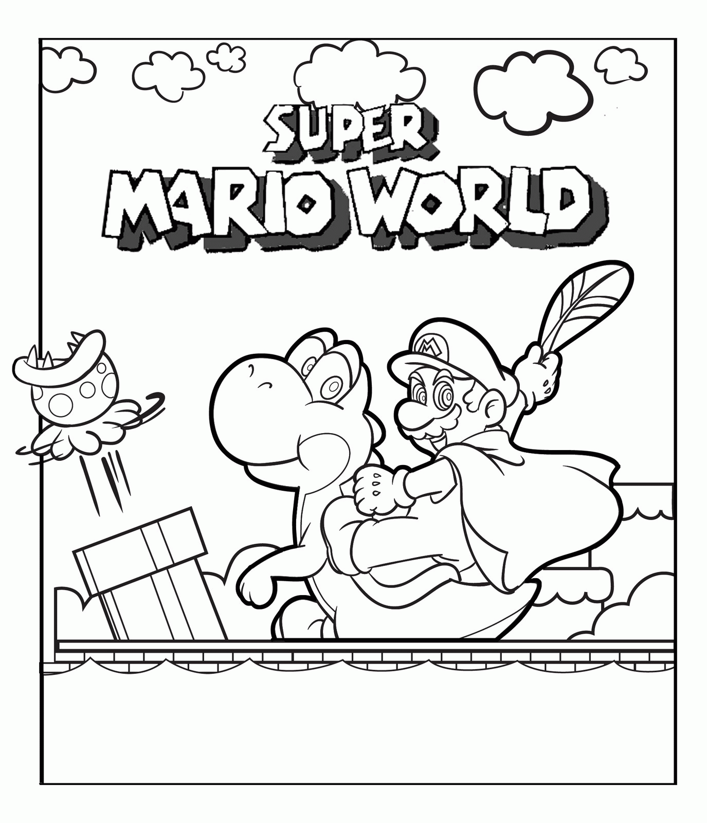 Coloriages-mario-bros-2 - Animals Coloring pages for kids - Just Color Niños : Dibujos para colorear para niños
