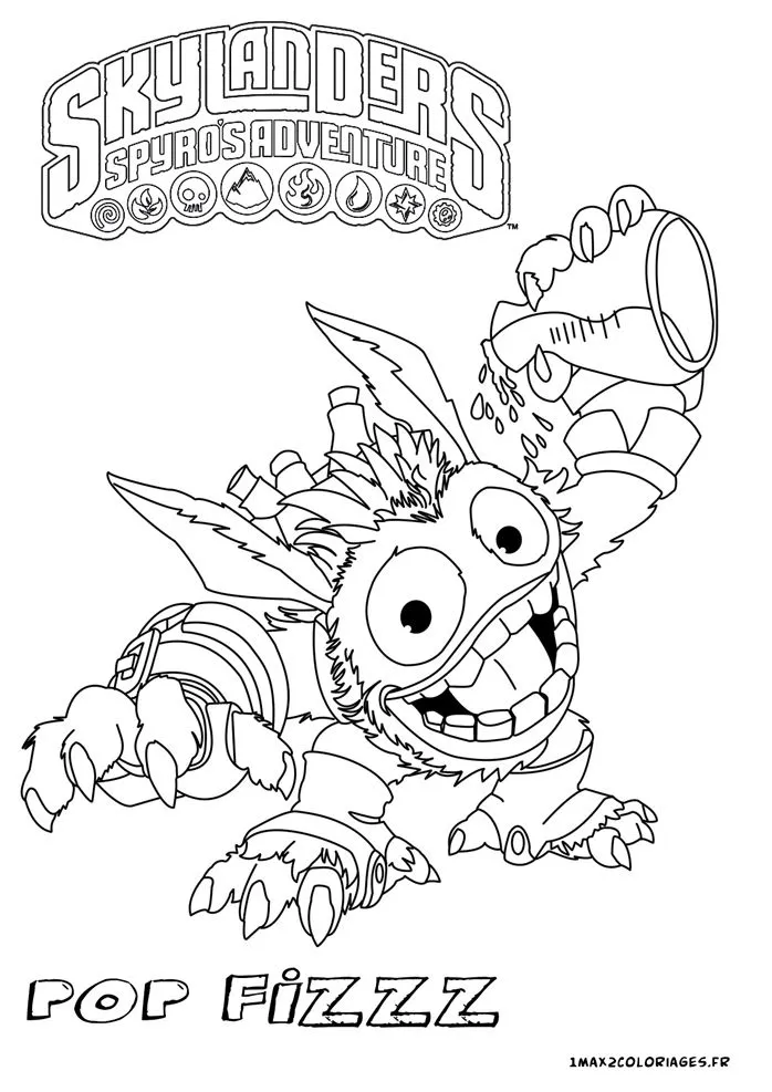 Coloriages skylanders - Catégorie Magie - Pop Fizz a imprimer