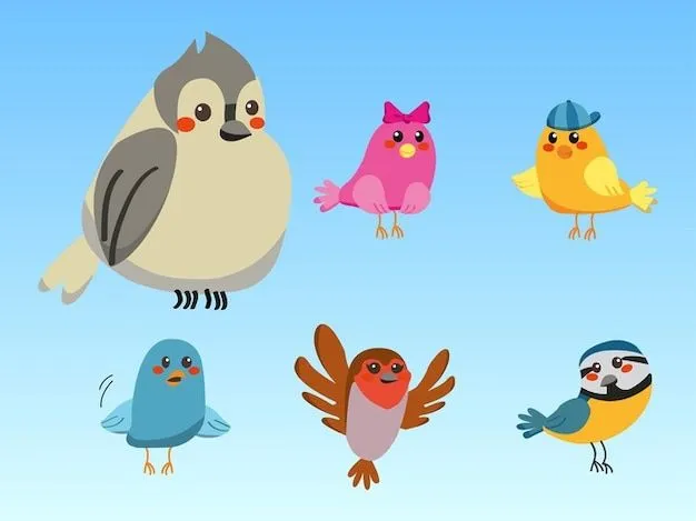 coloridas aves vector de la historieta linda | Descargar Fotos gratis