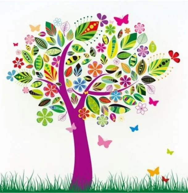 Colorido árbol de hojas estampadas | Descargar Vectores gratis Colorido árbol de hojas estampadas | Descargar Vectores gratis